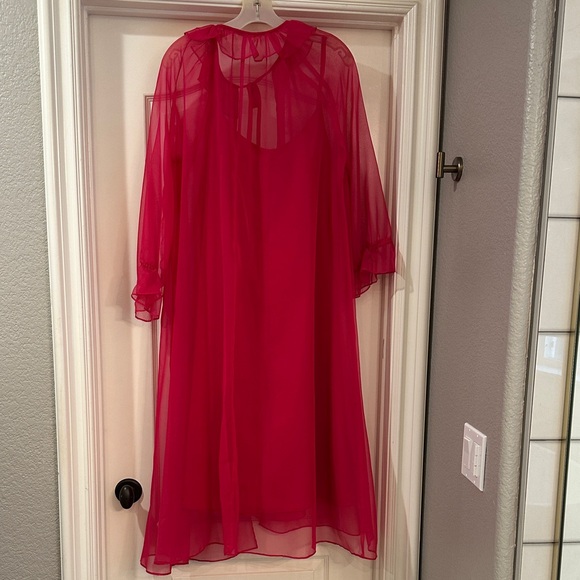 Sheer Raspberry Cover-Up with Matching Neglige - Picture 6 of 11